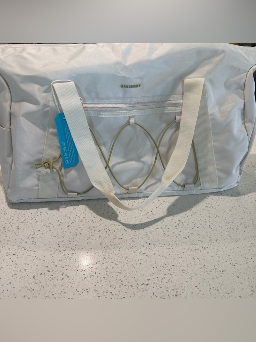 BAGSMART White Travel Duffel Bag with Front Pocket